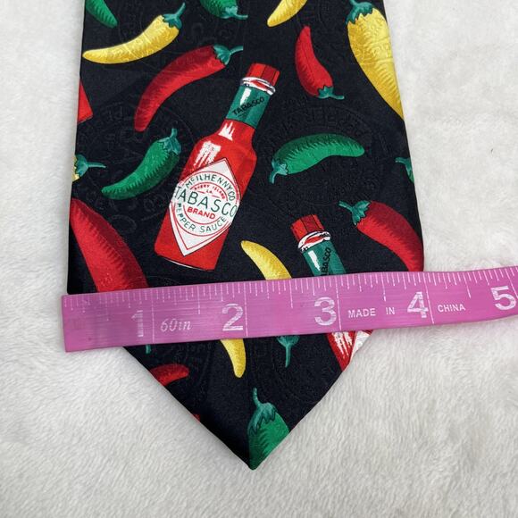 Men’s Vintage Tabasco Tie Lot 4 Made In USA 100% Imported Silk Hot Sauce Necktie - Picture 15 of 16